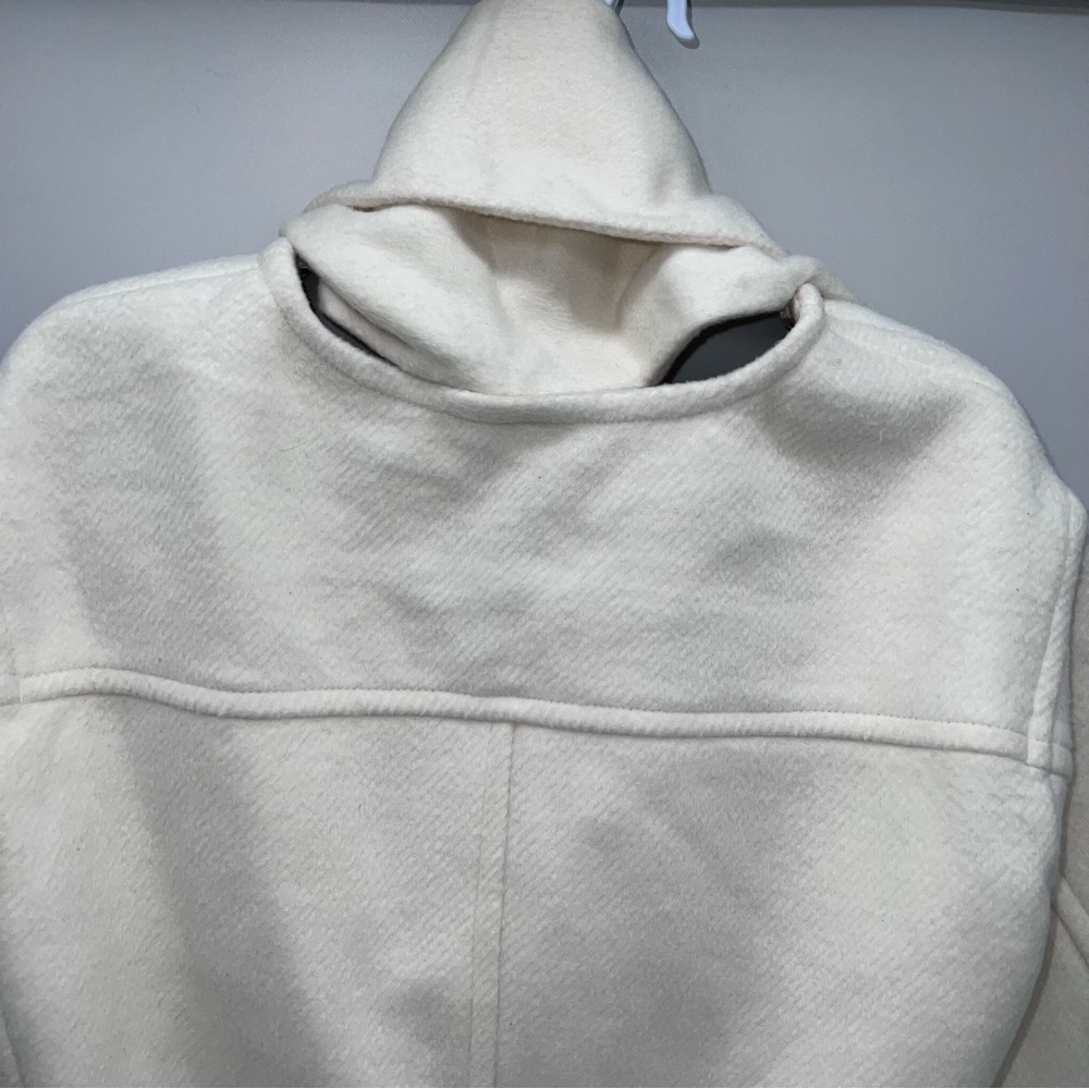 Abercrombie & Fitch Short Wool Blend Jacket w/Detachable Scarf Collar- size L - Picture 10 of 16